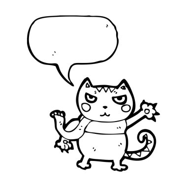 kedi gösteren pençelere cartoon