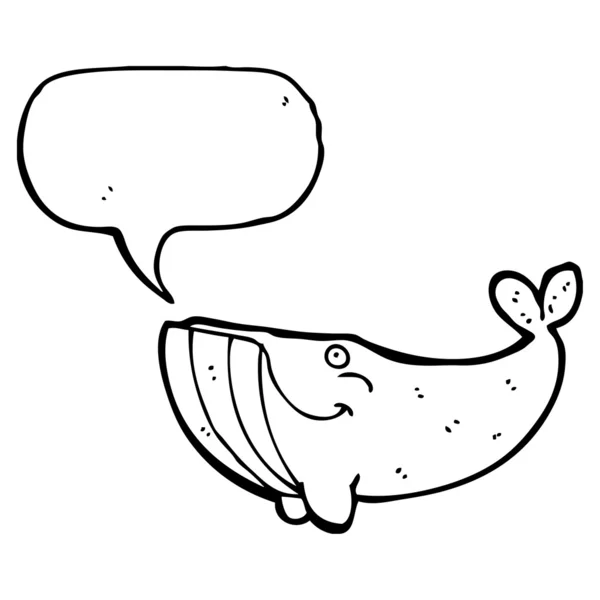 Baleine avec bulle vocale — Image vectorielle