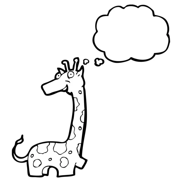 Giraffe mit Gedankenblase — Stockvektor