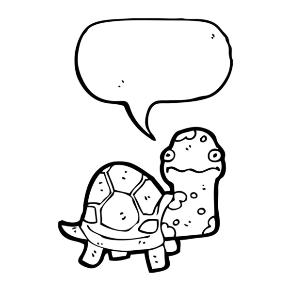 Kaplumbağa ile konuşma balonu — Stok Vektör