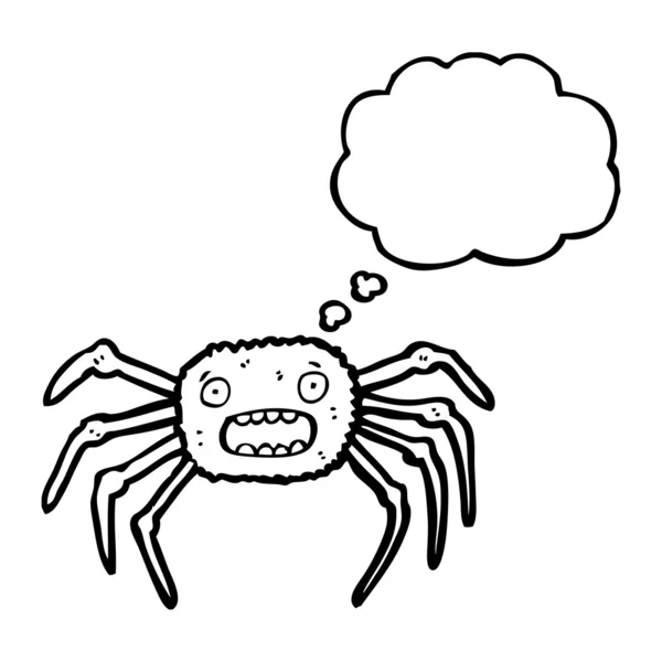 Aranha de Halloween com bolha de pensamento — Vetor de Stock