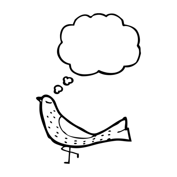 Oiseau avec bulle de pensée — Image vectorielle