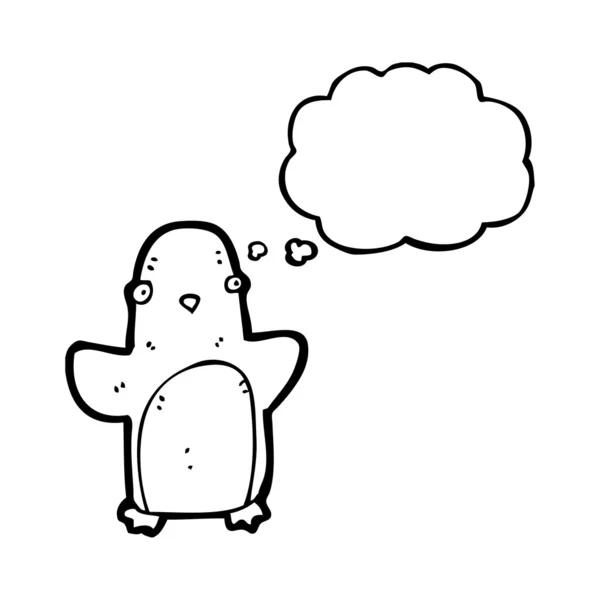 Pinguïn met gedachte bubble — Stockvector