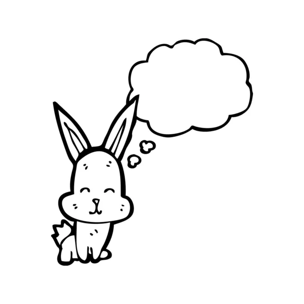 Conejo con burbuja de pensamiento — Archivo Imágenes Vectoriales