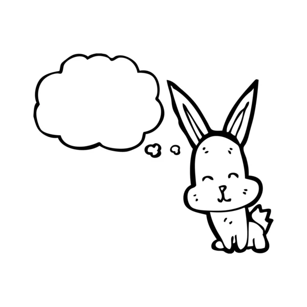 Lapin mignon avec bulle de pensée — Image vectorielle