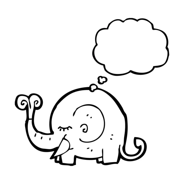 Elefante com bolha de pensamento — Vetor de Stock
