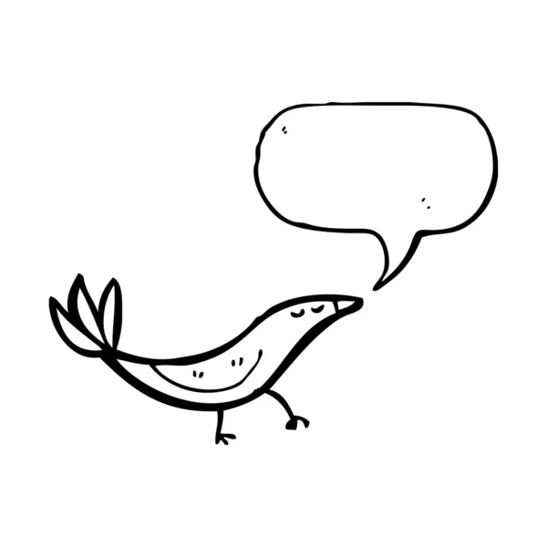 Uccello con bolla vocale — Vettoriale Stock