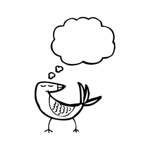 Bird with thought bubble — Stock Vector