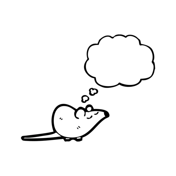 Souris avec bulle de pensée — Image vectorielle