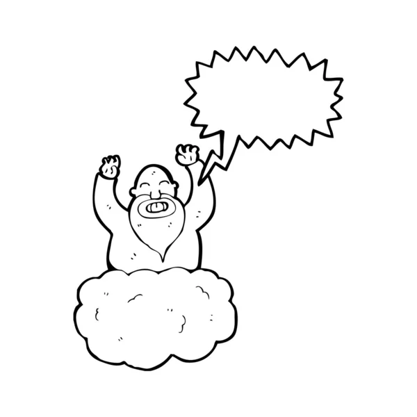 God drijvend op cloud — Stockvector