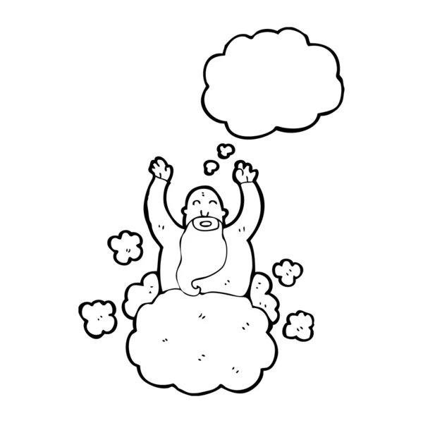 God drijvend op cloud — Stockvector