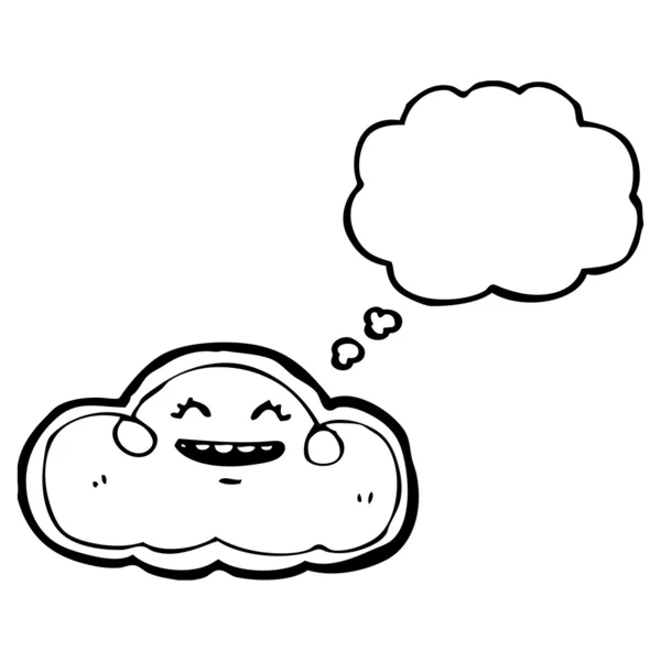 Счастливое облако с мыльным пузырем речи — стоковый вектор