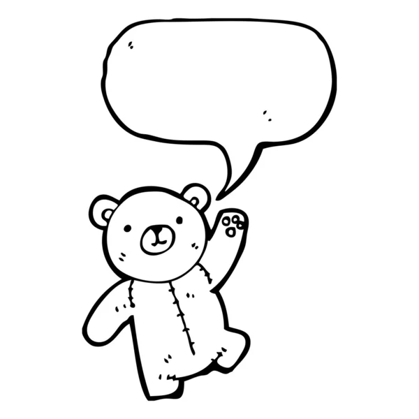 Teddy with speech bubble — Stock Vector