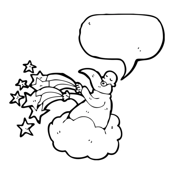 God on cloud with speech bubble — Stock Vector