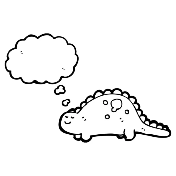 Přátelský dinosaura s myšlenkou bublina — Stockový vektor