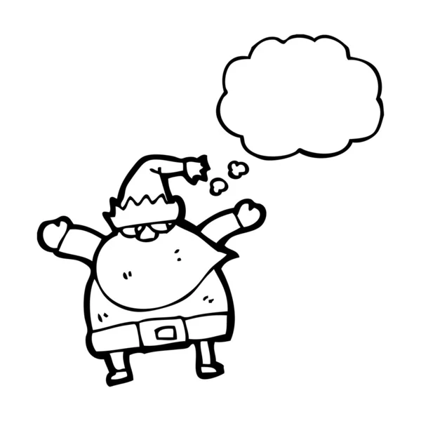 Papá Noel de aspecto medio con burbuja de pensamiento — Archivo Imágenes Vectoriales