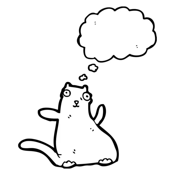 Chat drôle avec bulle de pensée — Image vectorielle