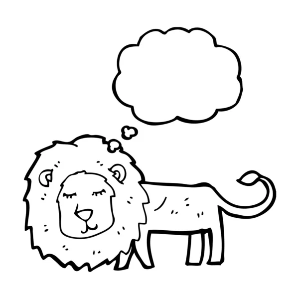 Leão com bolha de pensamento — Vetor de Stock