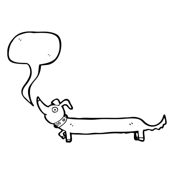 Dachshund con burbuja de habla — Vector de stock