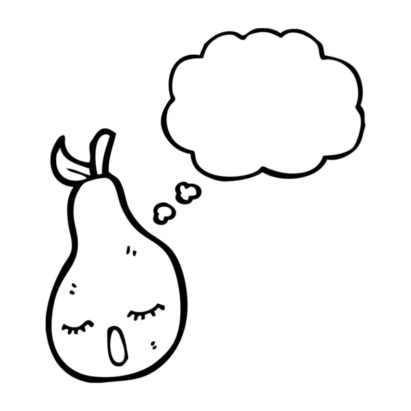 Pear with thought bubble — Stock Vector