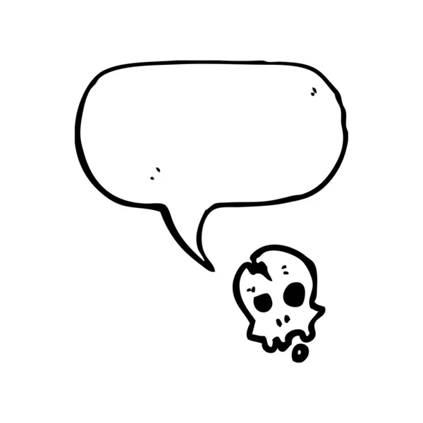 Crâne avec bulle vocale — Image vectorielle