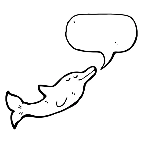 Dolphin med pratbubblan — Stock vektor
