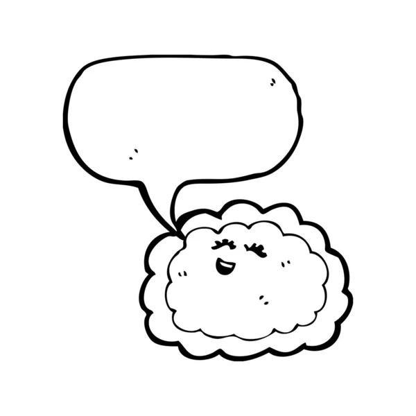 Nube feliz con globo de habla — Vector de stock