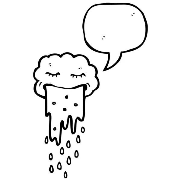 Nube de lluvia con burbuja de habla — Archivo Imágenes Vectoriales