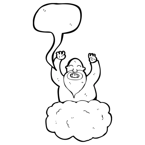 Dios en la nube con burbuja del habla — Vector de stock