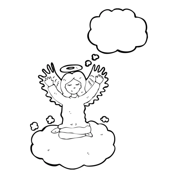 Angel chica sentado en la nube — Archivo Imágenes Vectoriales