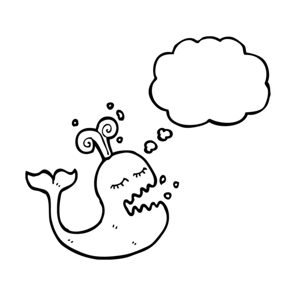 鲸鱼与思想泡泡 — 图库矢量图片