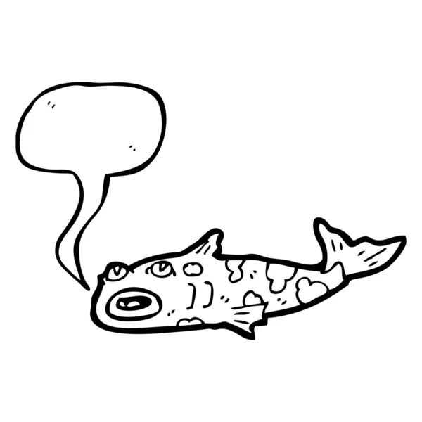 話して魚の漫画のキャラクター — ストックベクタ