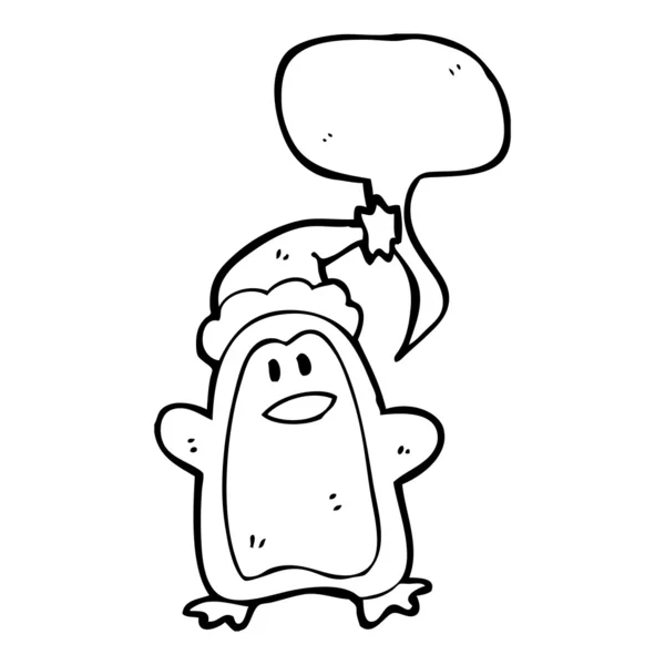 クリスマス ペンギン漫画 (ラスター バージョン) — ストックベクタ