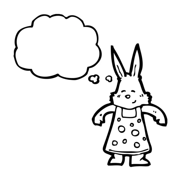 Lapin de bande dessinée en robe — Image vectorielle