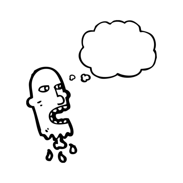 Abgetrennter Zombie-Kopf Karikatur — Stockvektor