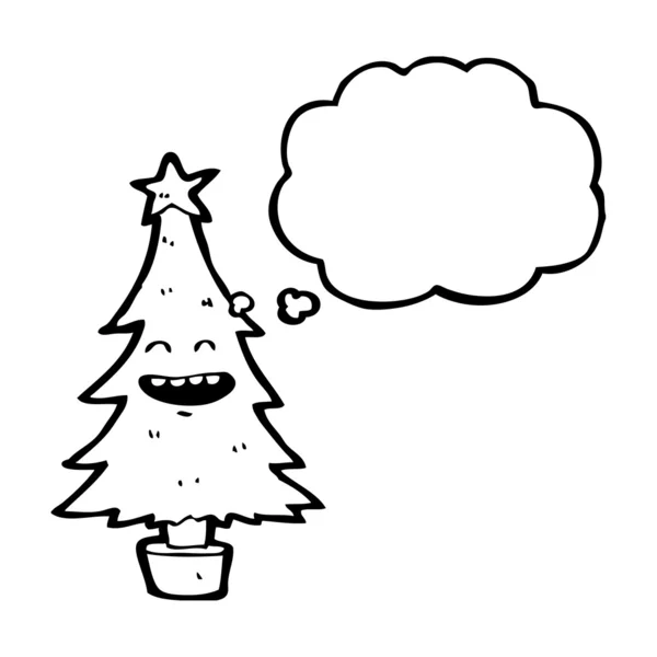 Tanzende Weihnachtsbaum-Cartoon-Figur — Stockvektor