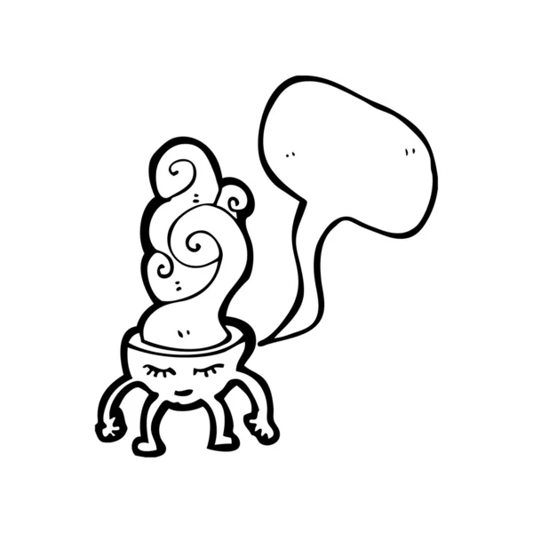 Bol à vapeur de personnage de dessin animé soupe — Image vectorielle
