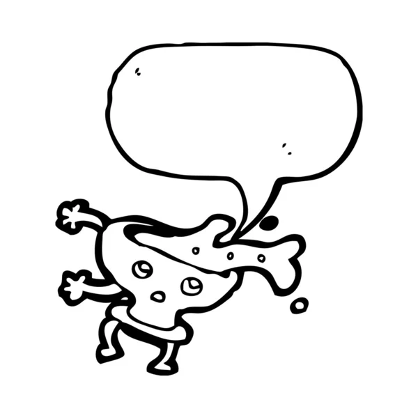 Cuenco de sopa derramando personaje de dibujos animados — Vector de stock