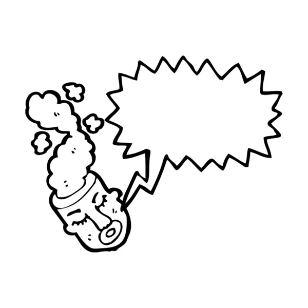 Uomo dei cartoni animati con testa fumante — Vettoriale Stock