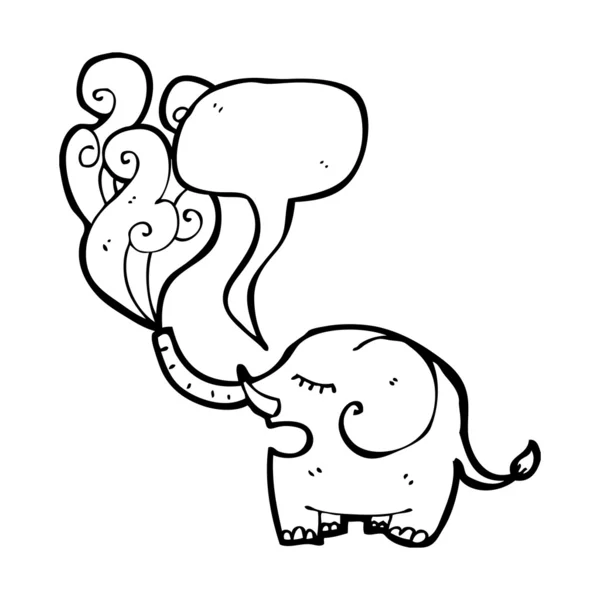 Dibujos animados elefante chorros de agua — Vector de stock