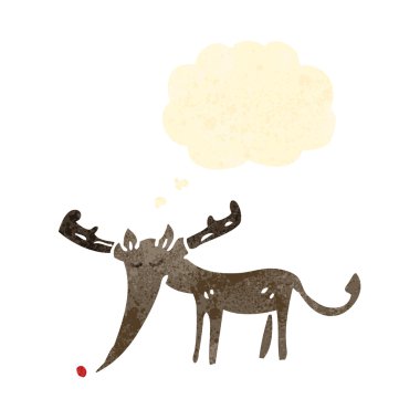 Retro karikatür Ren geyiği