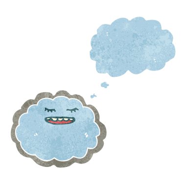 Retro karikatür bulut gümüş astar