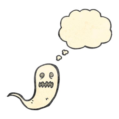 düşünce kabarcık karikatür ile hayalet