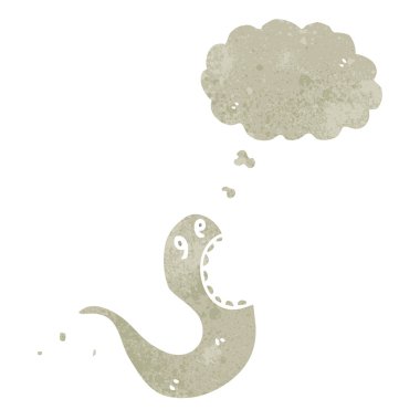 Retro karikatür ghost ile düşünce balonu