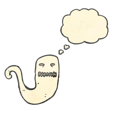 düşünce kabarcık karikatür ile hayalet