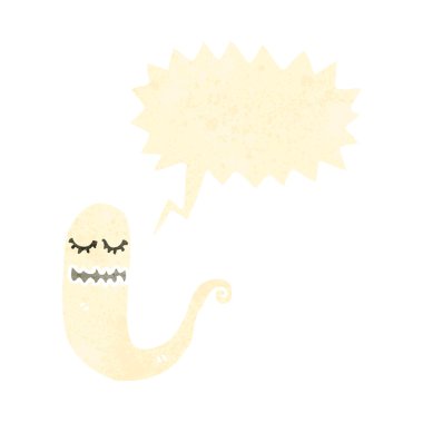 Retro karikatür ghost ile konuşma balonu