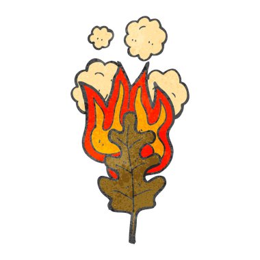 yaprak yanan retro çizgi film