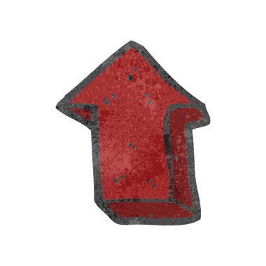 Retro karikatür işaret eden oku