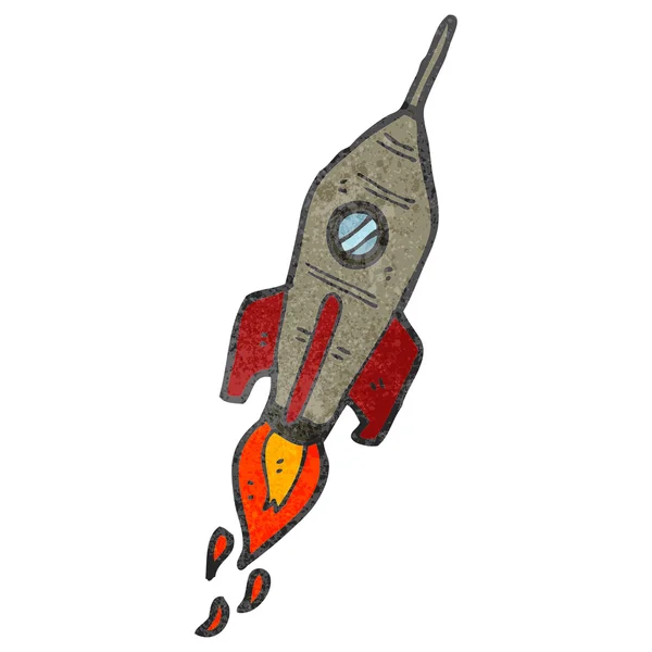 Retro karikatür roket — Stok Vektör