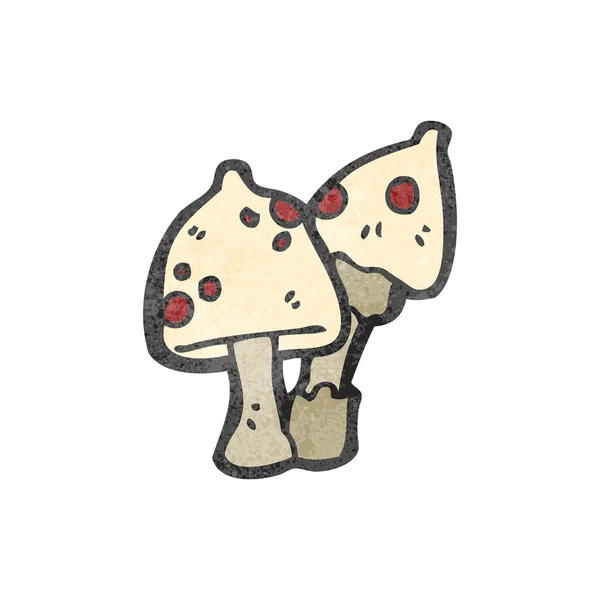 Retro cartoon poisonous mushroom — Stock Vector
